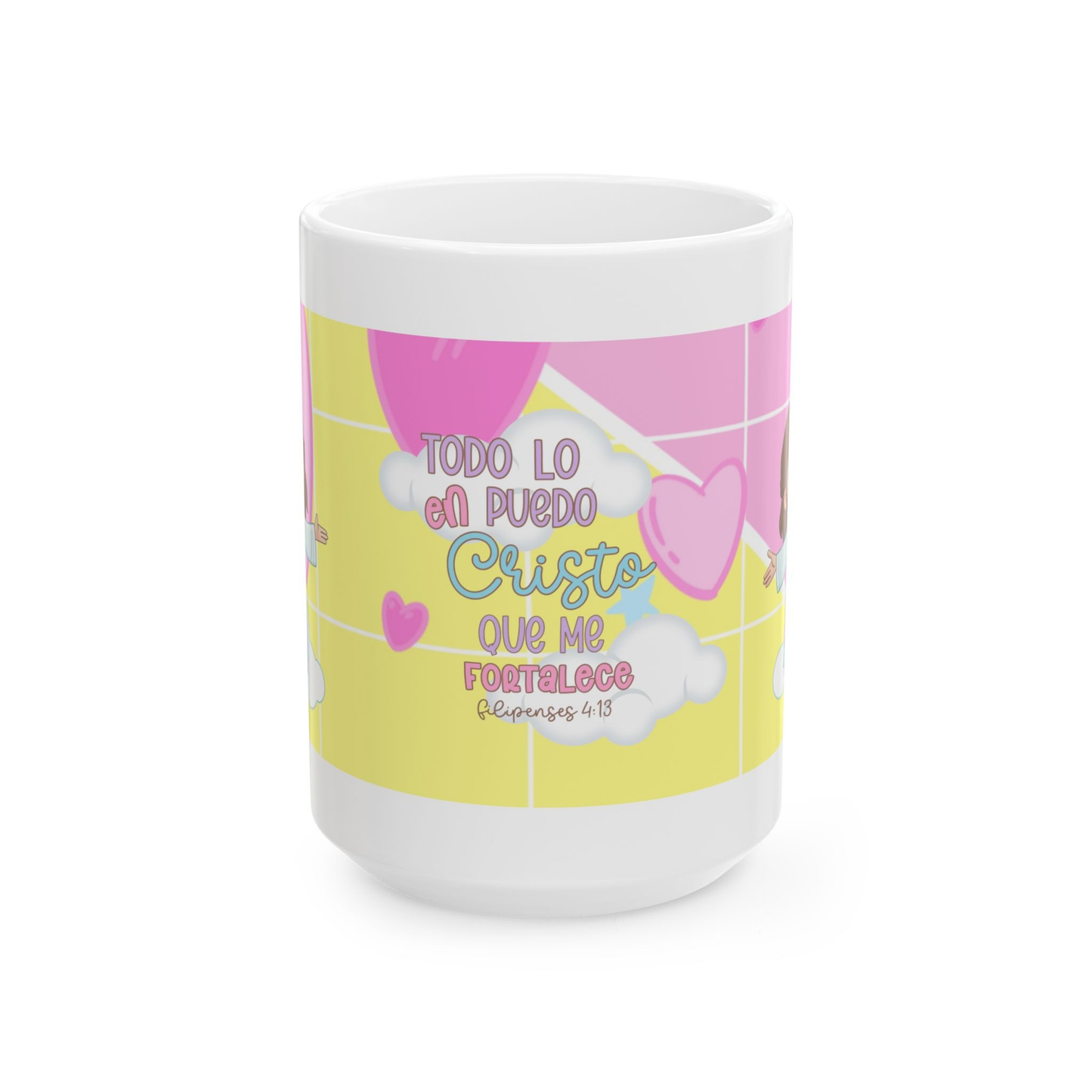 Taza “Todo lo puedo en Cristo” | Cerámica 11oz y 15oz