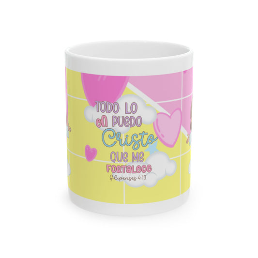 Taza “Todo lo puedo en Cristo” | Cerámica 11oz y 15oz